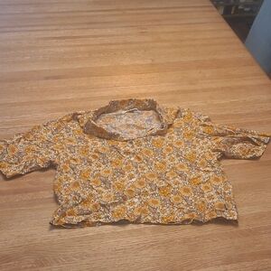 Vans Floral Shirt in Yellow and Brown
